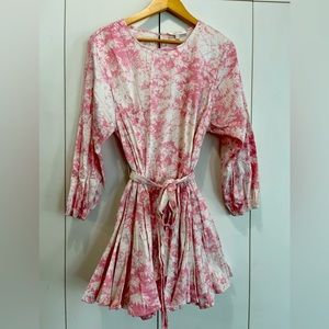 Pink Wayf Dress with Waist Tie